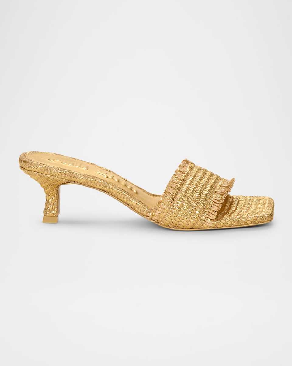 Ada Frayed Kitten Mule Sandals